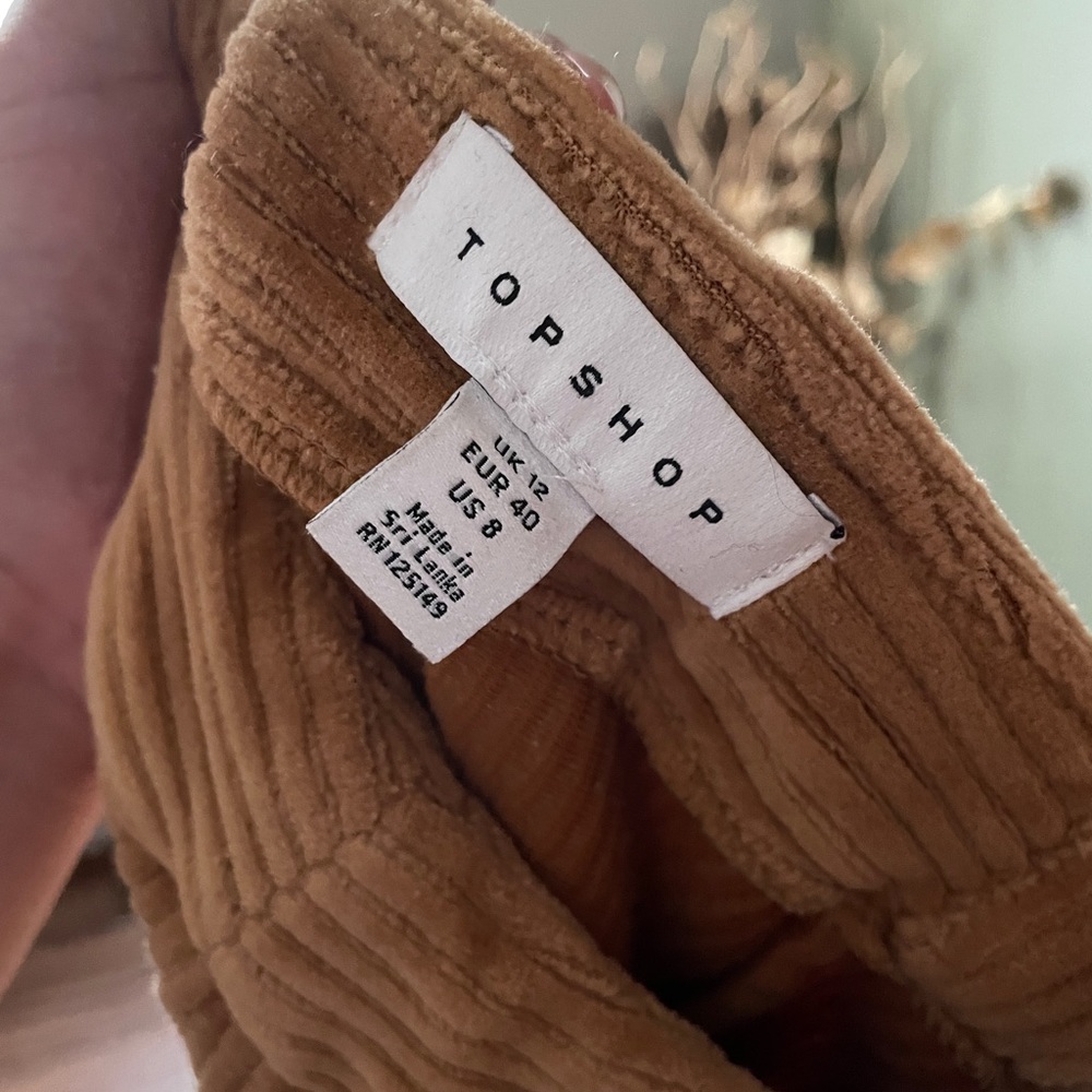 TopShop Button Corduroy Pinafore Dress - Picture 4 of 5